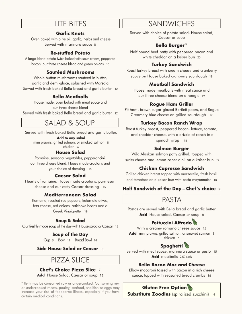Lunch Menu page 1