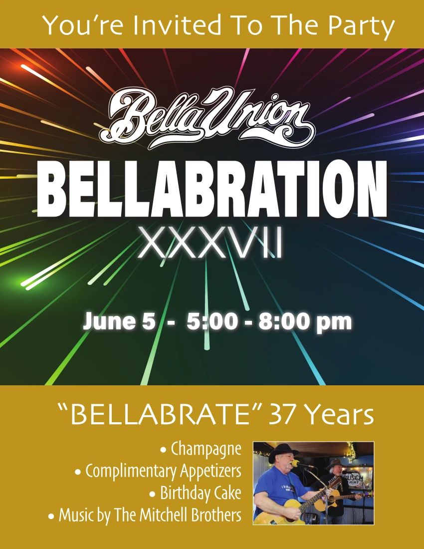 Revised 37 Years Bellabration Bella Brate Celebration flyer