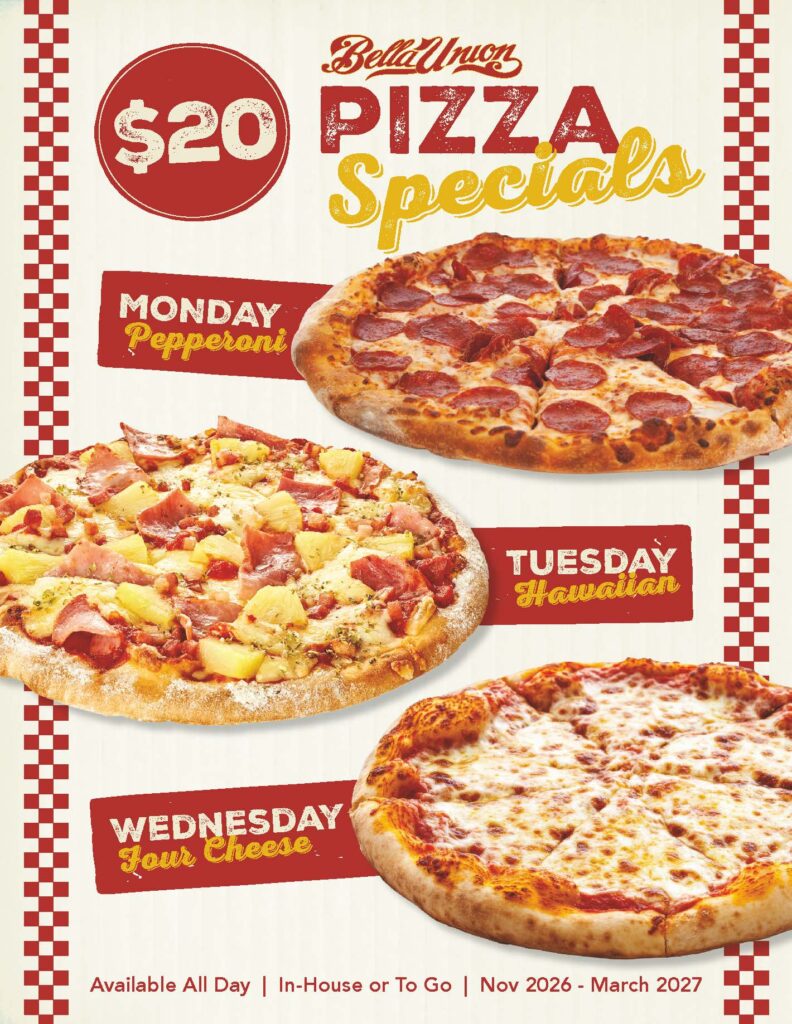 Bella Union Pizza Special Flyer 8.5x11